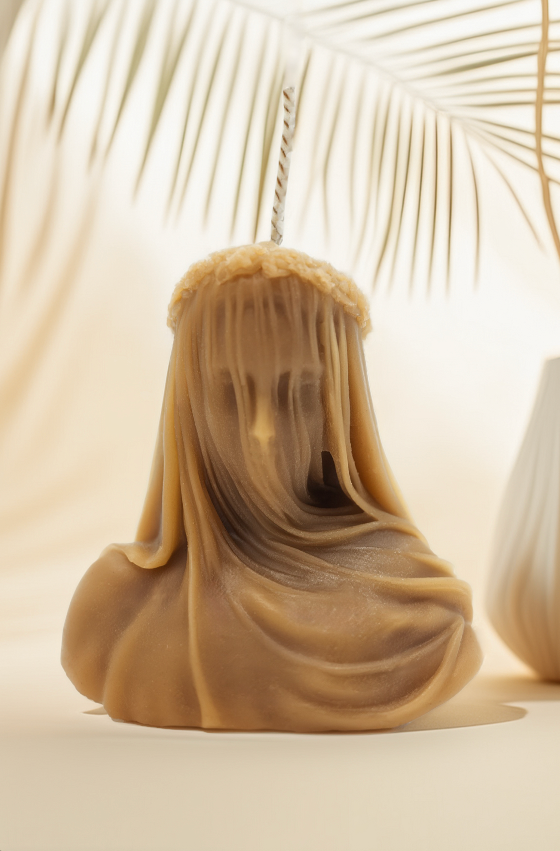 vailed lady, wax candle